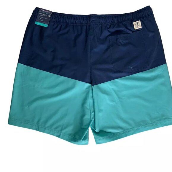 Trinity Coast Colorblock Swim Trunks B&T Size 2XB Blue Teal 3 Pockets UPF 40+ - Picture 5 of 9